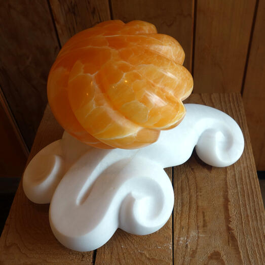 Satsuma of Yore - Honeycomb calcite on reclaimed marble base - 2026